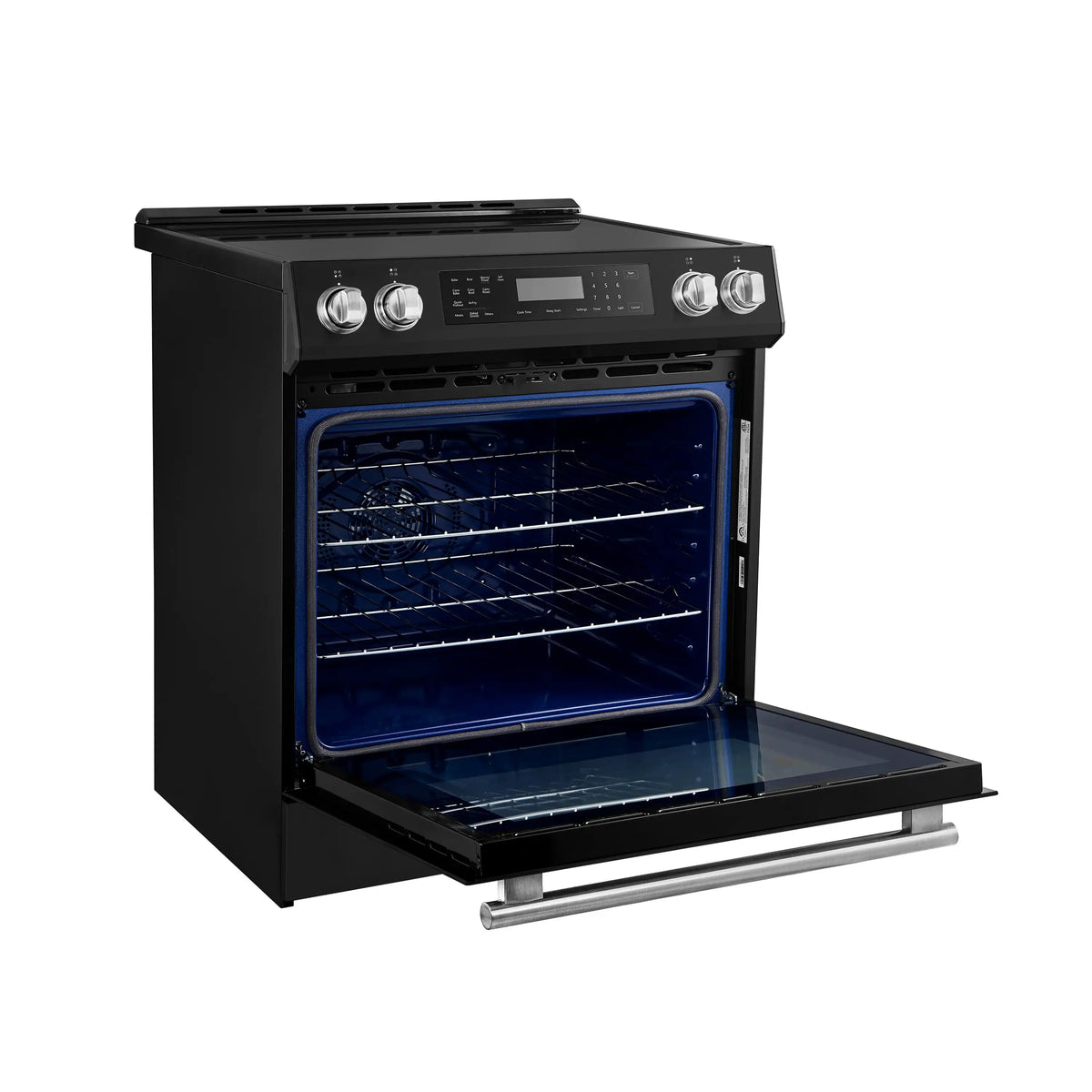 Forno 5-Piece Appliance Package - 30-Inch Inducton Range, Under Cabinet Range Hood, Refrigerator, Dishwasher, and 24-Inch Microwave Oven in Black with Stainless Steel Trim - APR5-905-30BLK-MWO24