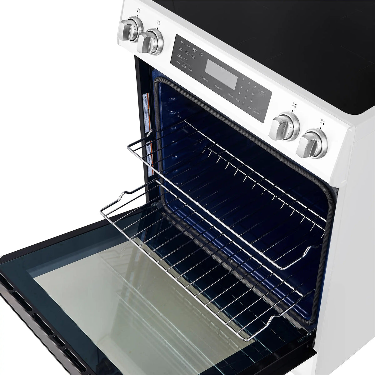 Forno 5-Piece Appliance Package - 30-Inch Induction Range, Under Cabinet Range Hood, French Door Refrigerator, Dishwasher, and 30-Inch Microwave Drawer in White with Stainless Steel Handle - APR5-905-30WHT-MWD30