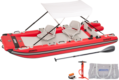 Sea Eagle FASTCAT12K_SWC Catamaran Inflatable Boat Swivel Seat Canopy Package New - FASTCAT12K_SWC