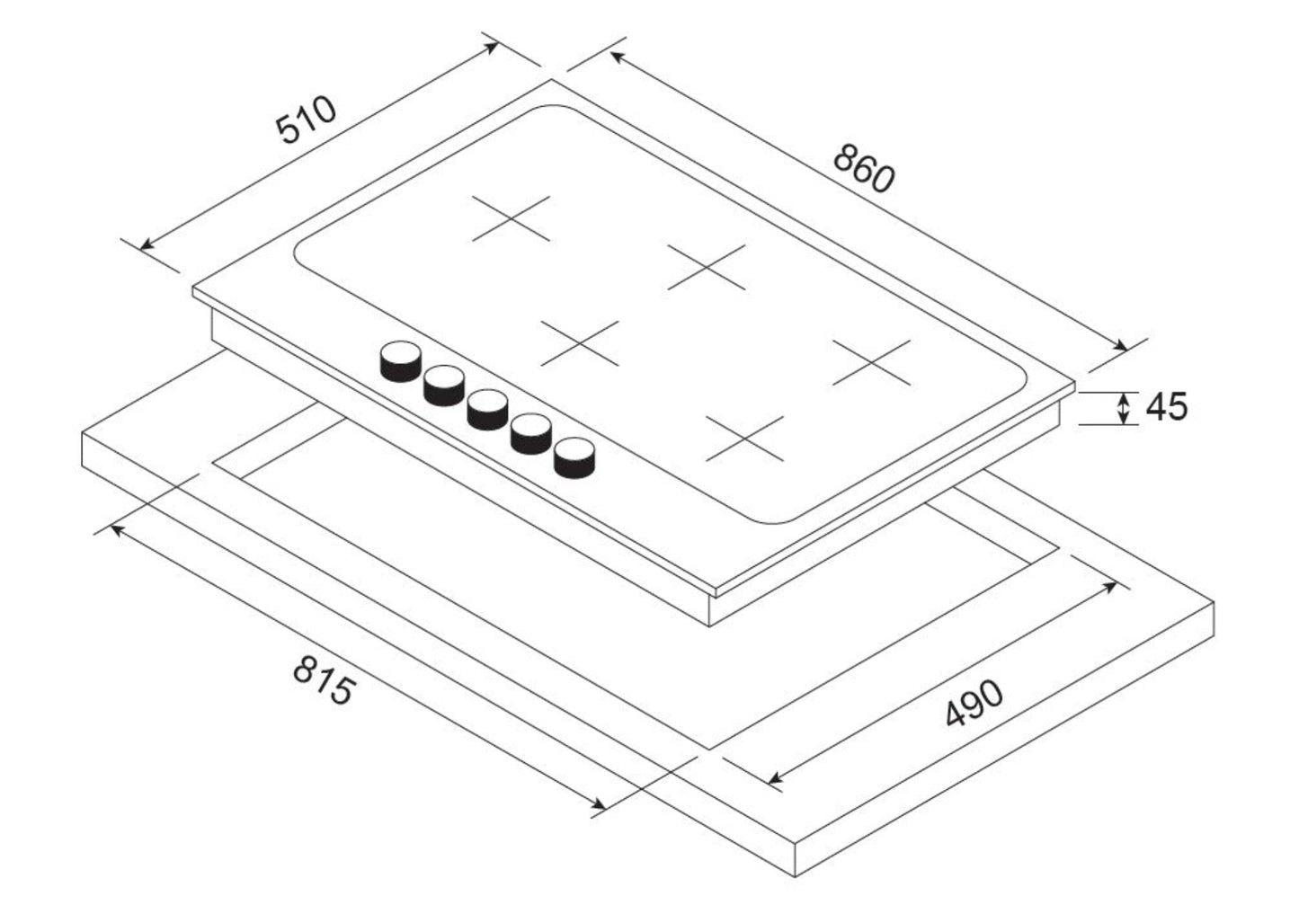 Kleenmaid 90cm Gas Cooktop - GCT9012