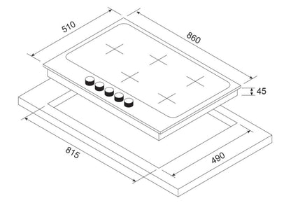 Kleenmaid 90cm Gas Cooktop - GCT9012