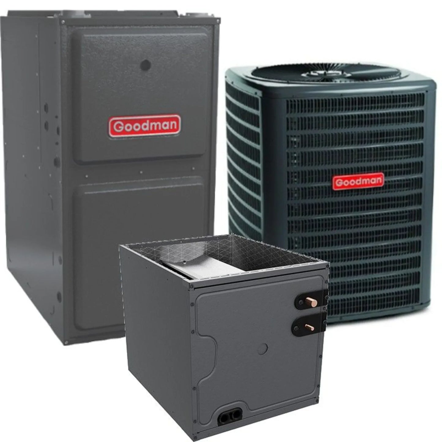 Goodman - 1.5 Ton/60,000 BTU 92% AFUE Gas Furnace and Air Conditioner System - Upflow - 15.2 SEER2 - R32 - CAPTA2422B3