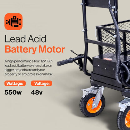 Super Handy GUO122 48V 2Ah 660 lb Working Capacity Electric Utility Power Wagon New - GUO122