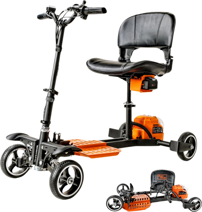 Super Handy GUT164 GUT165 Mobility Scooter 4 Wheel Foldable 48V 2Ah 330 lbs. Capacity 3.7 MPH 6.5 Mile Range New - GUT164