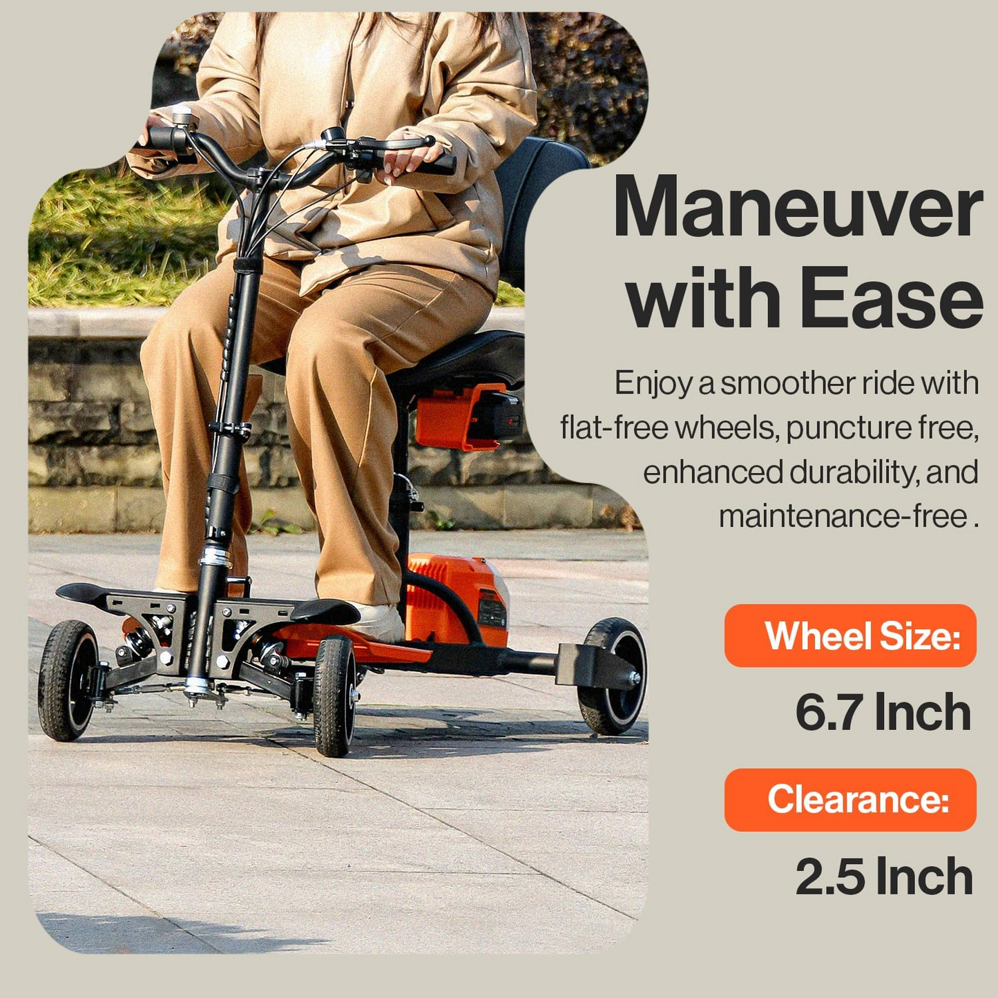 Super Handy GUT164 GUT165 Mobility Scooter 4 Wheel Foldable 48V 2Ah 330 lbs. Capacity 3.7 MPH 6.5 Mile Range New - GUT164