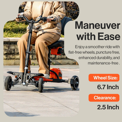 Super Handy GUT164 GUT165 Mobility Scooter 4 Wheel Foldable 48V 2Ah 330 lbs. Capacity 3.7 MPH 6.5 Mile Range New - GUT164