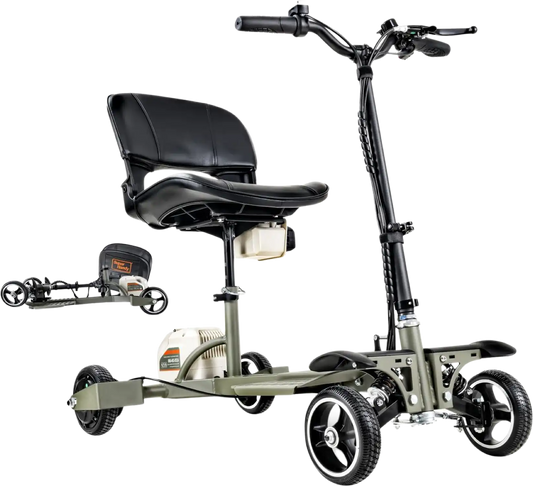 Super Handy GUT164 GUT165 Mobility Scooter 4 Wheel Foldable 48V 2Ah 330 lbs. Capacity 3.7 MPH 6.5 Mile Range New - GUT164