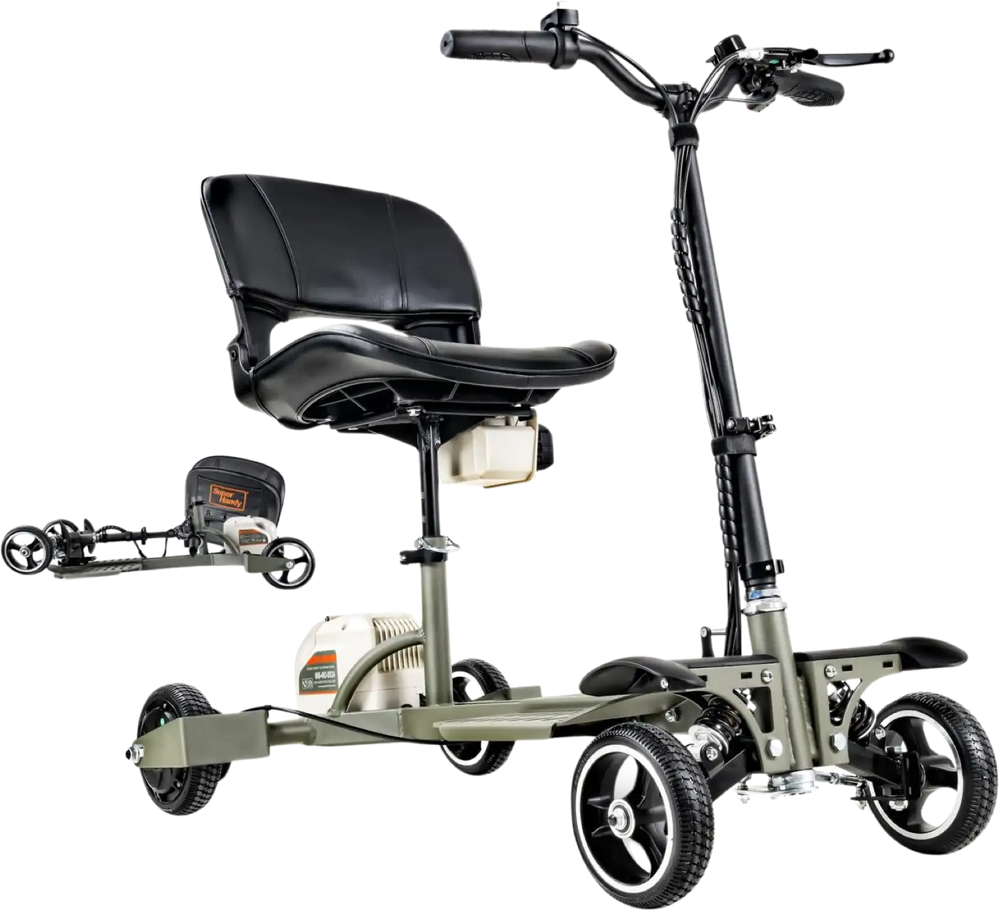 Super Handy GUT164 GUT165 Mobility Scooter 4 Wheel Foldable 48V 2Ah 330 lbs. Capacity 3.7 MPH 6.5 Mile Range New - GUT164