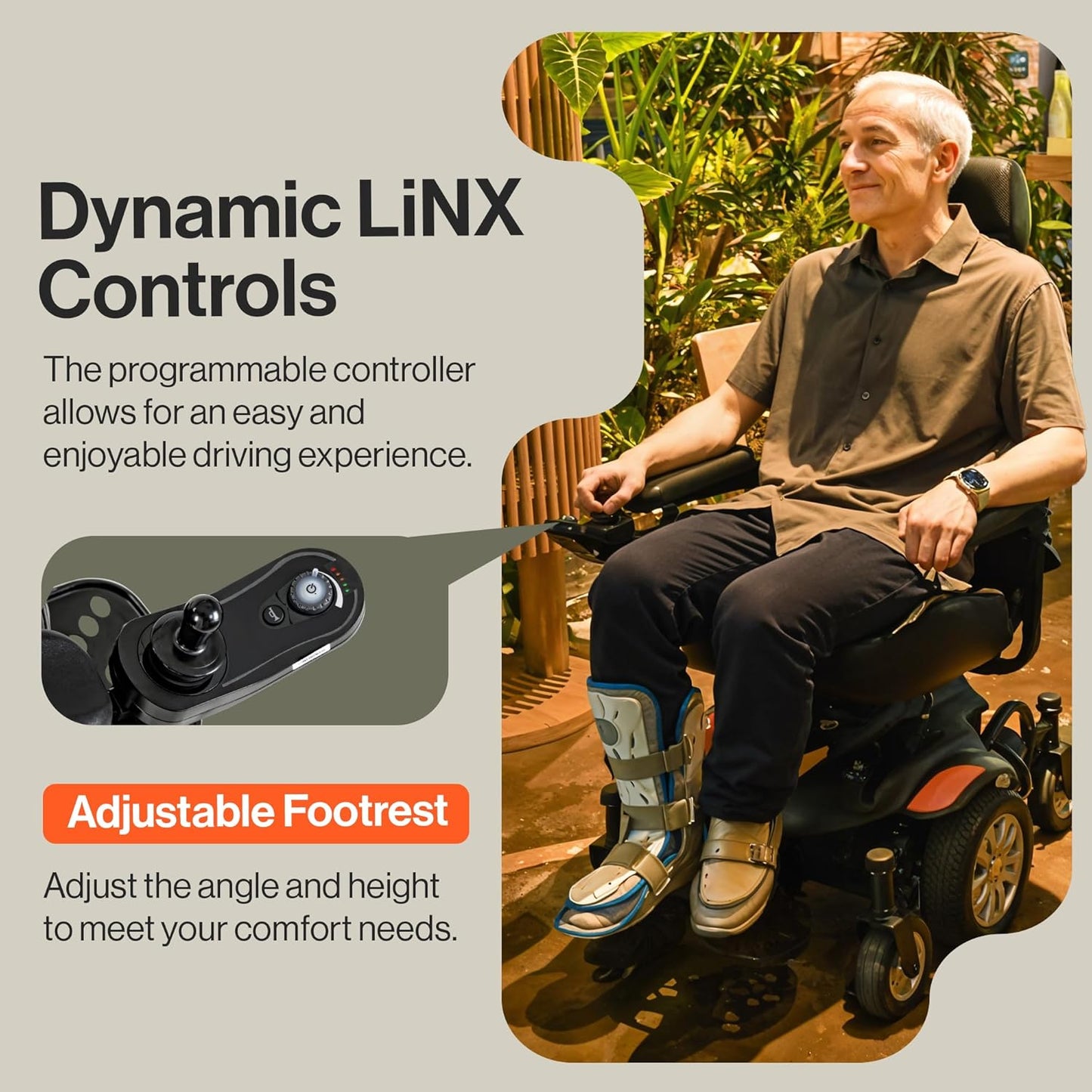 Super Handy GUT171 GoRide CRX Power Wheelchair Mid-Wheel Drive 300 lbs. Capacity 24V 320W 4 MPH 12.8 Mile Range New - GUT171