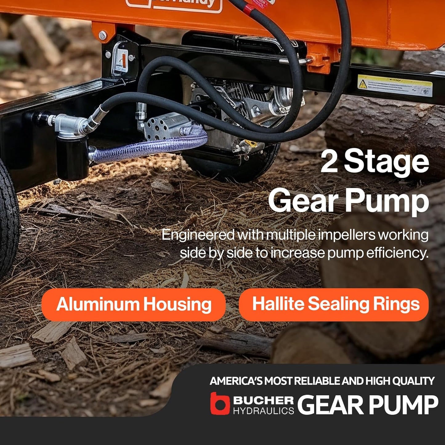 Super Handy GUT199 Log Splitter 27 Ton Full Beam Vertical/Horizontal 223cc Gas Towable New - GUT199