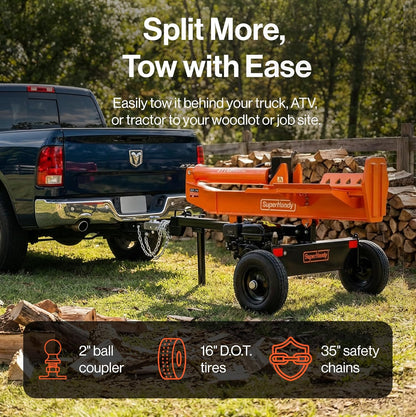 Super Handy GUT199 Log Splitter 27 Ton Full Beam Vertical/Horizontal 223cc Gas Towable New - GUT199