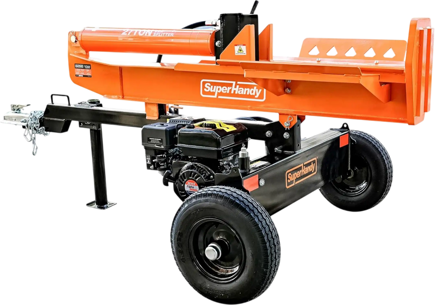 Super Handy GUT199 Log Splitter 27 Ton Full Beam Vertical/Horizontal 223cc Gas Towable New - GUT199