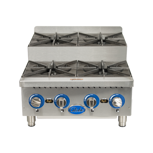 Globe Gas GHPSU424G 24" Countertop Step-Up Hot Plates - Natural Gas