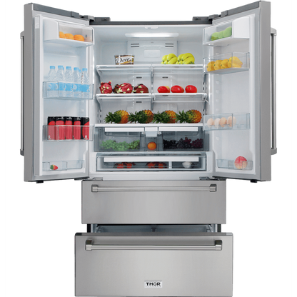 Thor Kitchen Appliance Package - 36 in. Liquid Propane Range, Refrigerator, Dishwasher, AP-LRG3601ULP-2