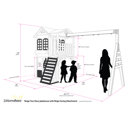 2MamaBees Reign Two Story Playhouse