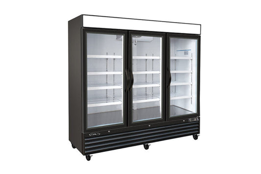 Kool-It  | 81" Wide 3 Swing Door Black Merchandiser Freezer - KGF-72 DV