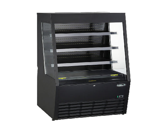 Kool-It " Wide Black Open Display Case - KOM-48XBK