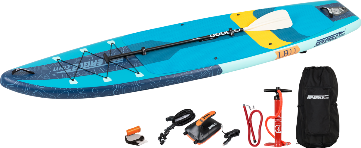 Sea Eagle LB11K_EP LongBoard 11 Inflatable Board Electric Pump Package New - LB11K_EP