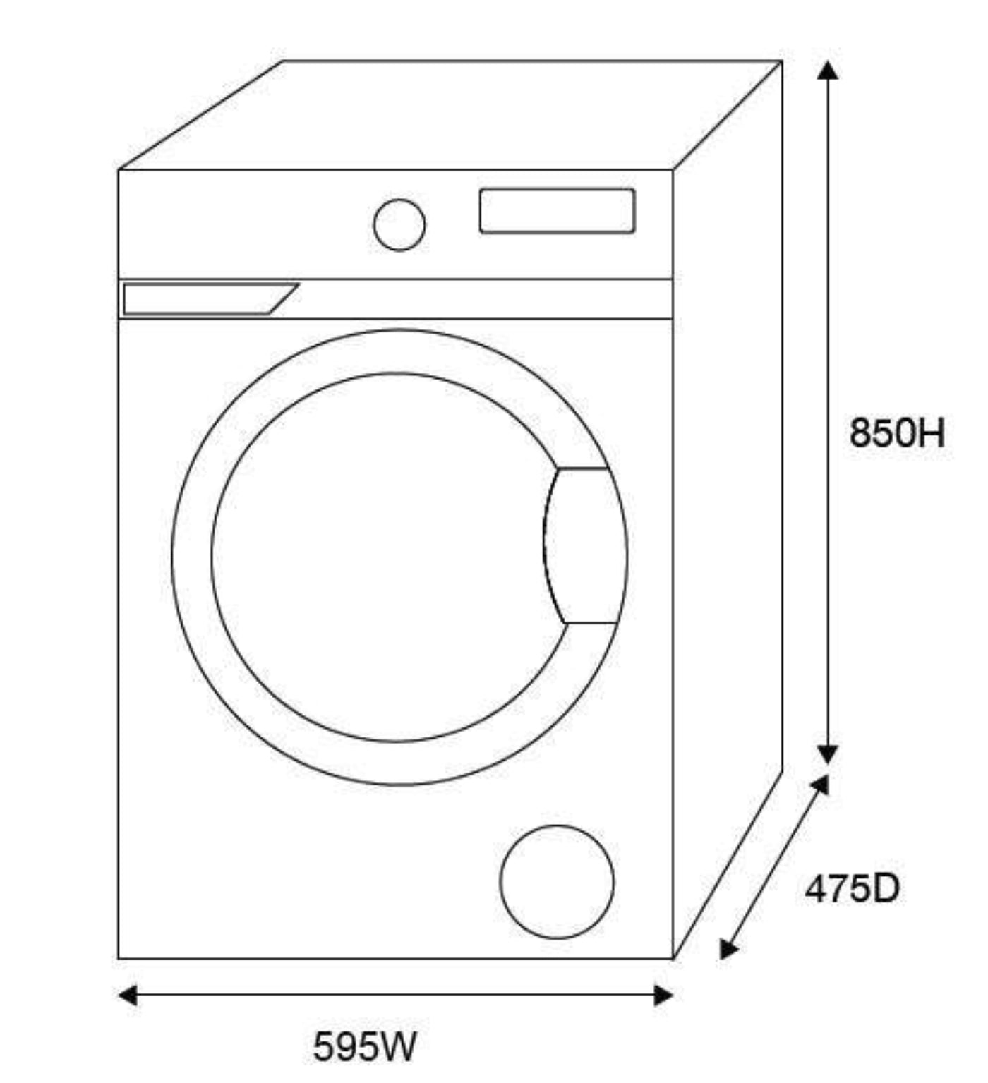 Kleenmaid 8kg Steam Assisted Front Load Washing Machine - LWF8014
