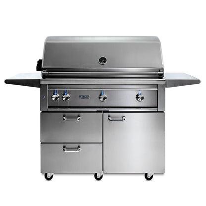 Lynx 42-Inch Professional Gas Grill On Cart with 2 Ceramic & 1 Trident Infrared Burners - L42TRF-LP/NG