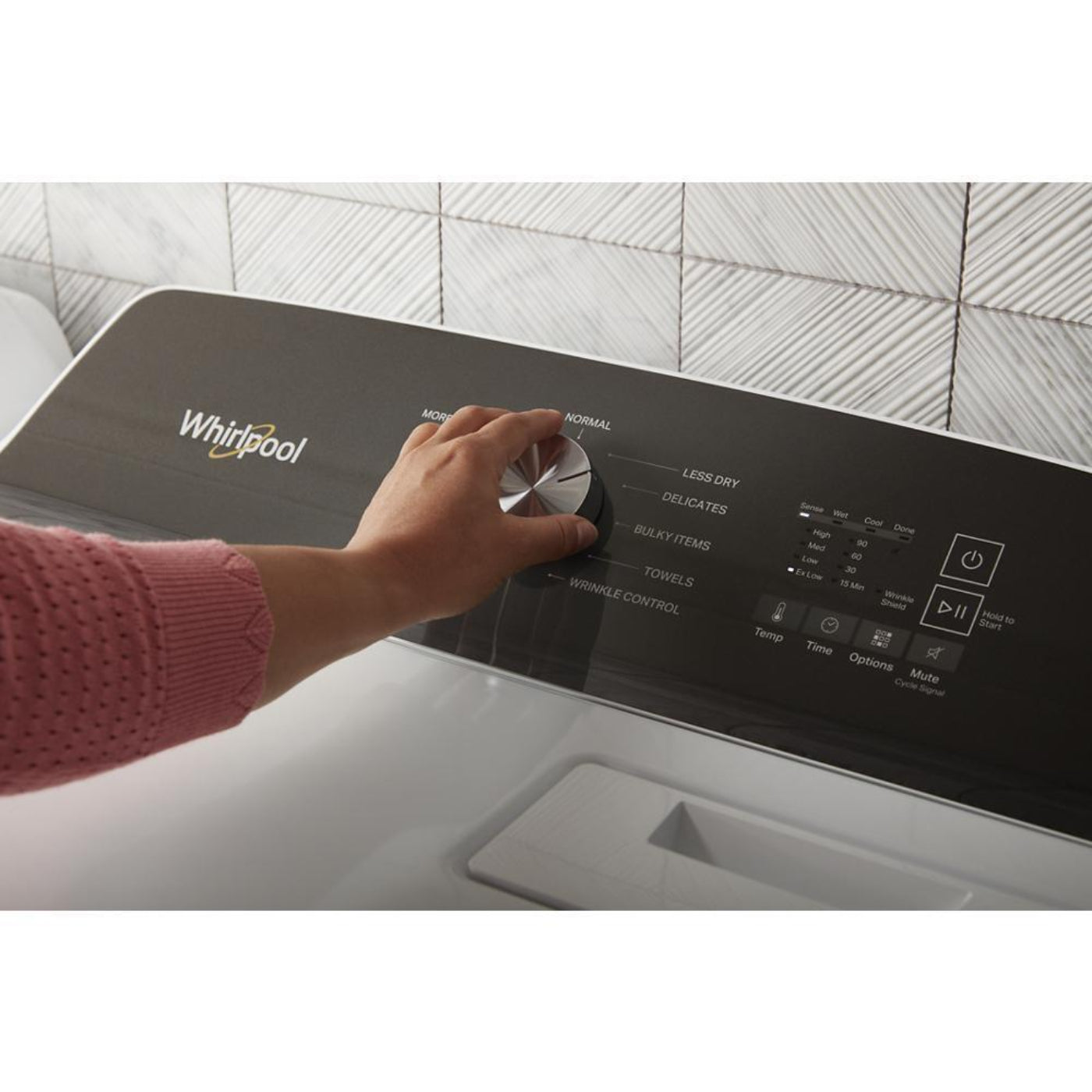 WHIRLPOOL 7.0 Cu. Ft. Long Vent Gas Moisture Sensing Dryer White - WGD500RLW