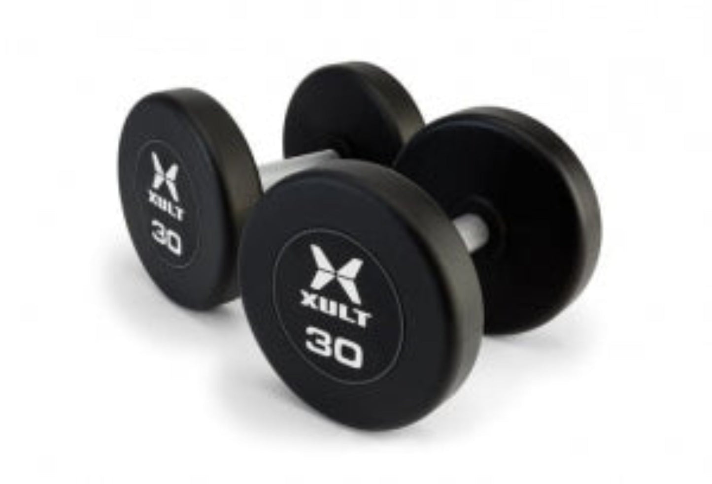 Johnson Health Tech XULT Urethane Hex Dumbbells - XULT Urethane Hex Dumbbell Pair, Black, 50 lb. - XT-050URE-HEX