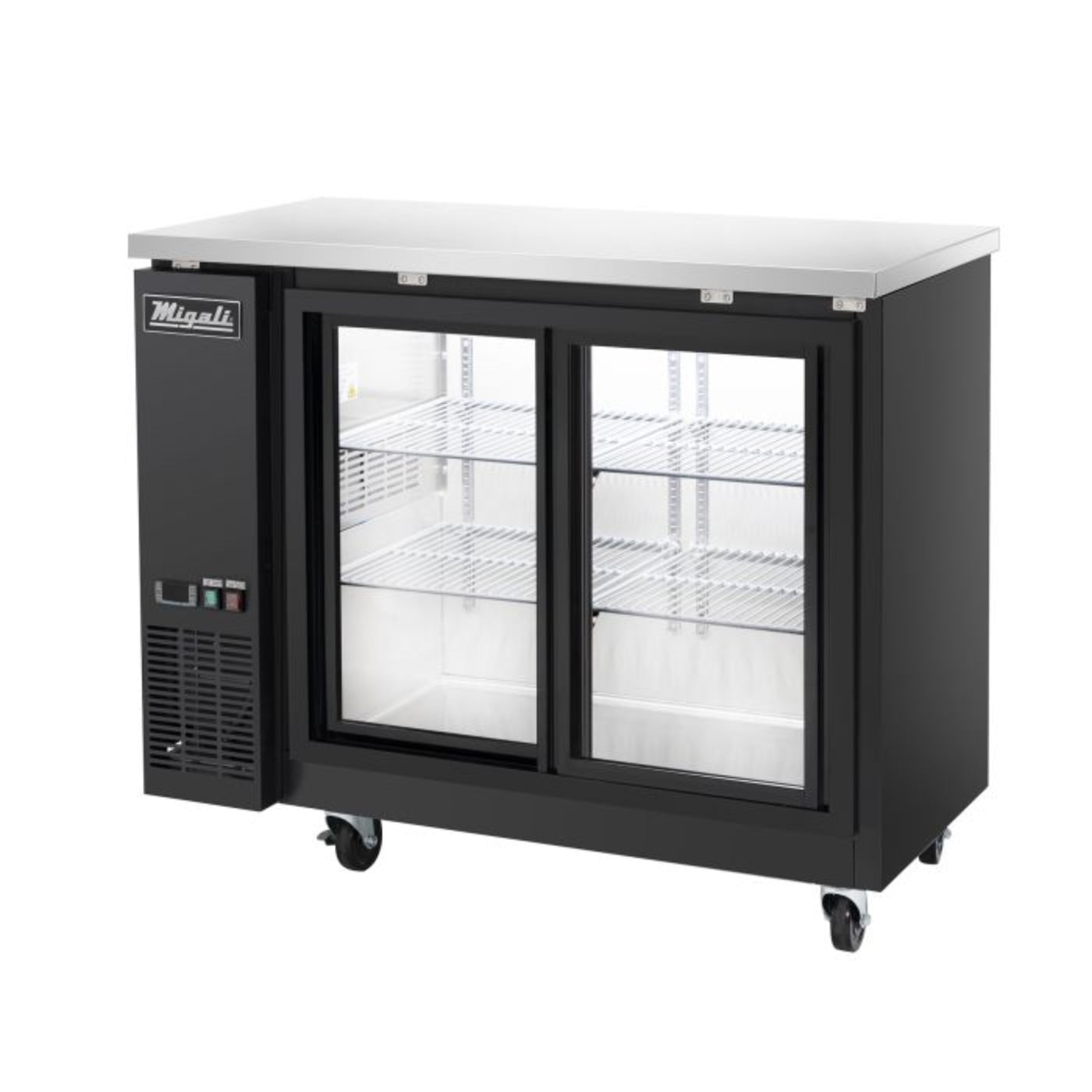 Migali C-BB48SG-HC 2 Sliding Glass Door 48" Back Bar Refrigerator - C-BB48SG-HC