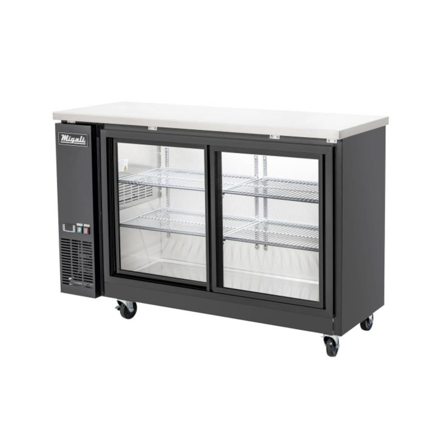 Migali C-BB60SG-HC 2 Sliding Glass Door 60" Back Bar Refrigerator - C-BB60SG-HC
