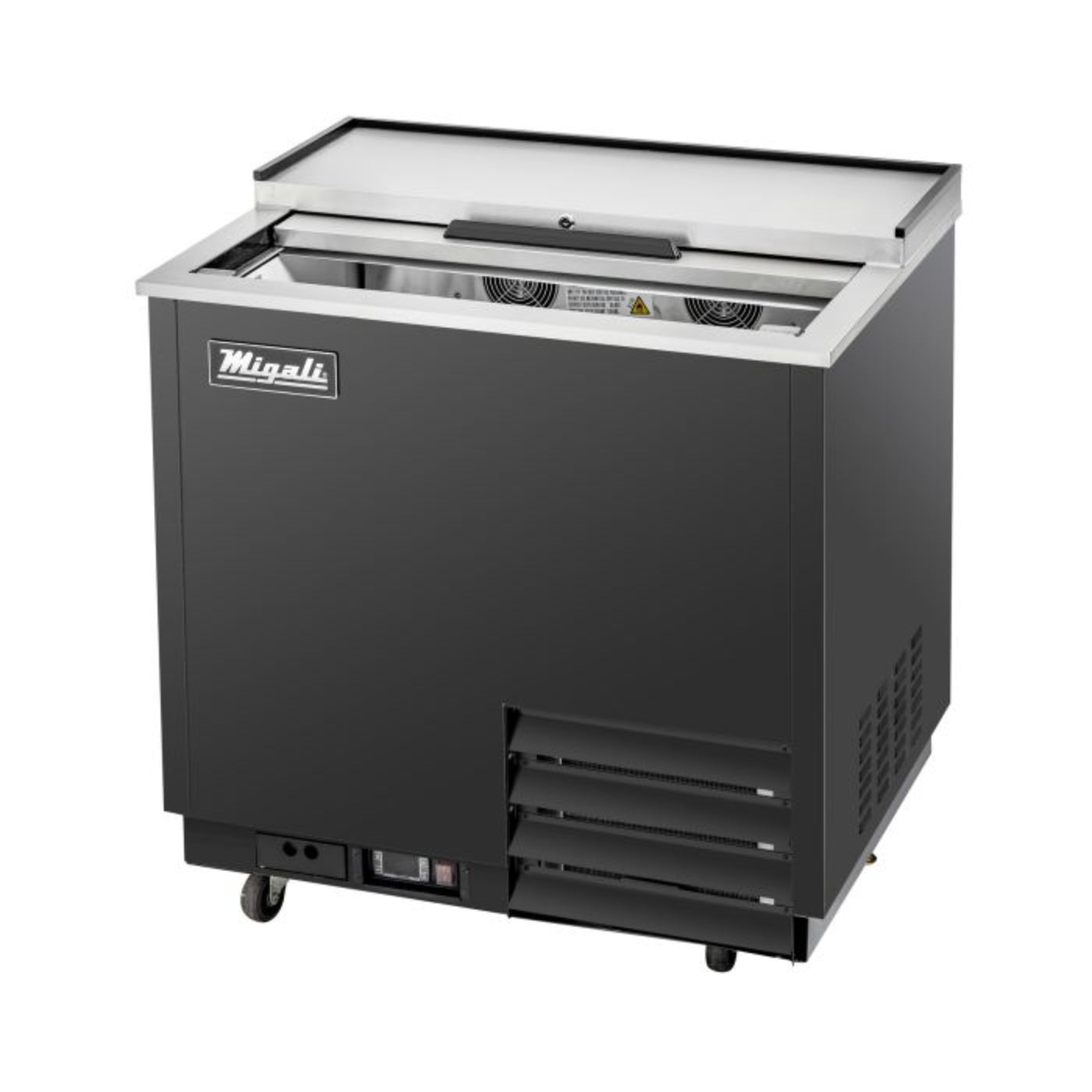 Migali C-GF36-HC 36" One Slide Lid Glass Froster Freezer 8.5 Cu. Ft. - C-GF36-HC
