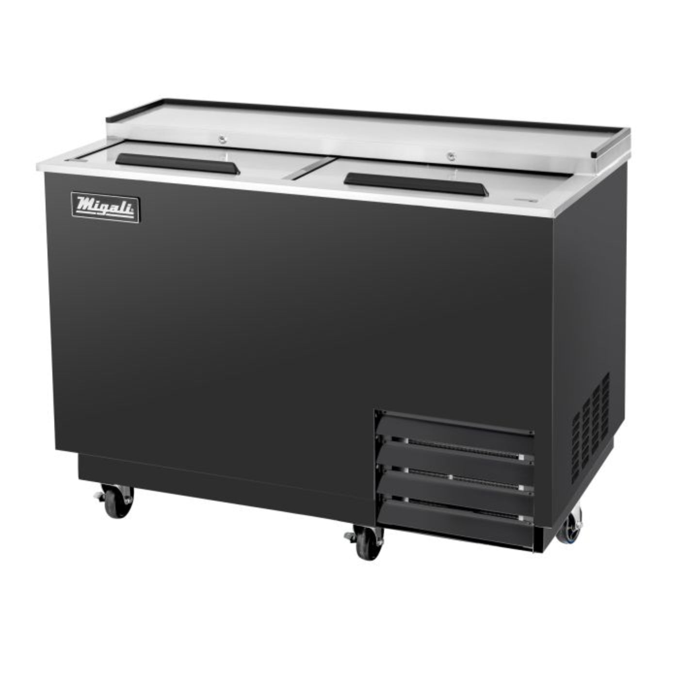 Migali C-GF50-HC 49.5" Two Slide Lid Glass Froster Freezer 12.2 Cu. Ft. - C-GF50-HC