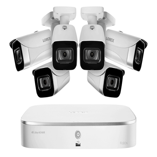 Lorex 6 Camera 8 Channel 4K 2TB 8MP IP Security Surveillance System New - N4K2-86WB