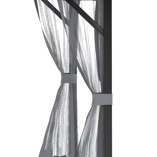 Outsunny 12'L x 9.8'W Steel Hardtop Patio Canopy - 84C-163BK