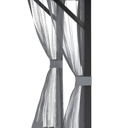 Outsunny 12'L x 9.8'W Steel Hardtop Patio Canopy - 84C-163BK