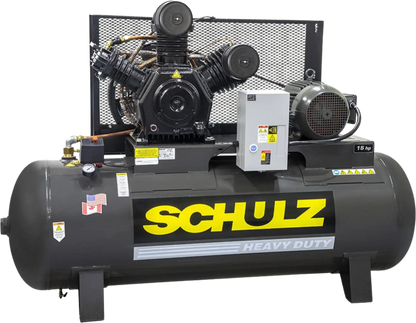 Schulz Premium Series Air Compressor 15 HP 120 gal. 2-Stage 208-230V 3-Phase Horizontal - 932.9337-P