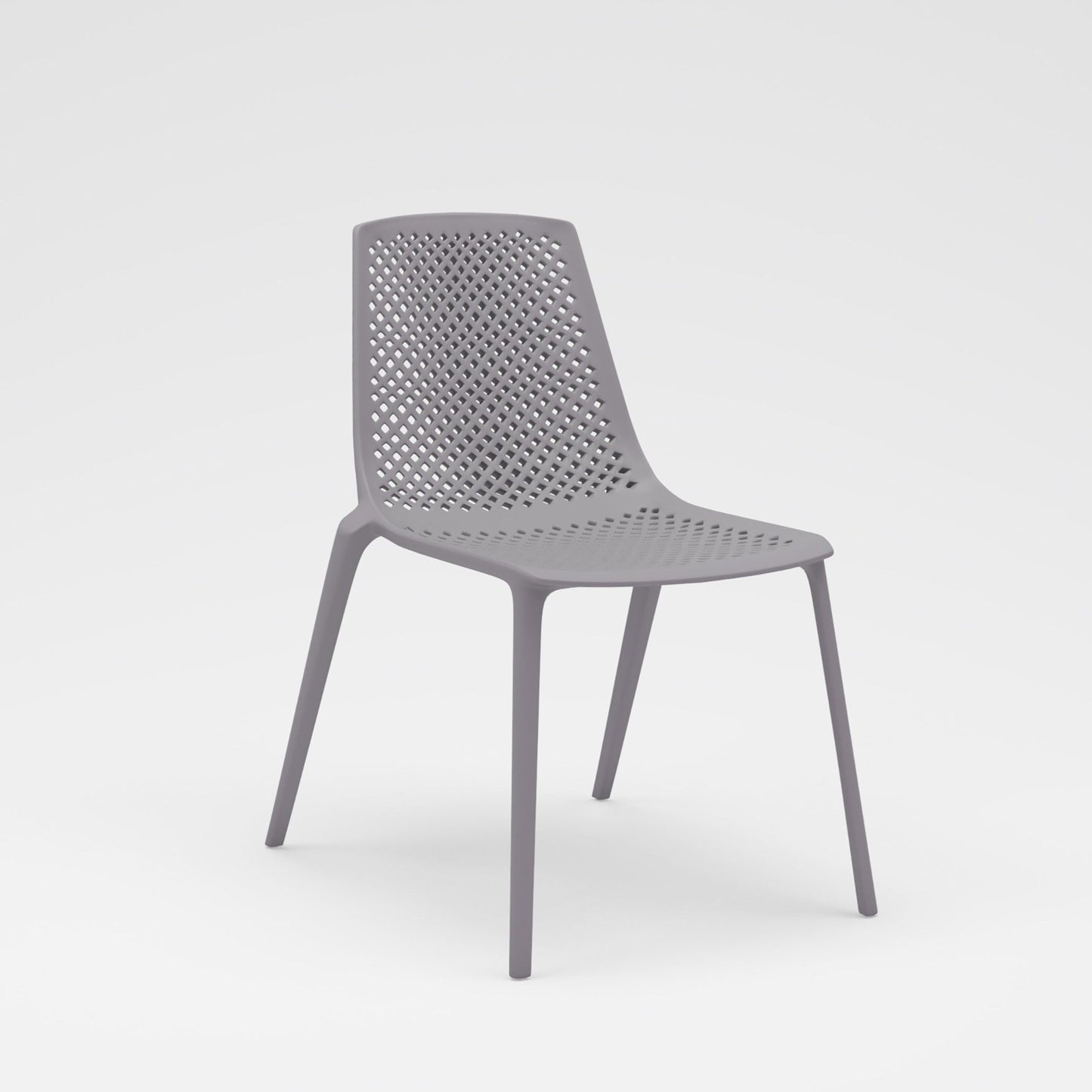 Midtown Concept Valencia Grey Stacking Indoor Dining Chair - 4PC - PLI VALEN_SIDE_WHT