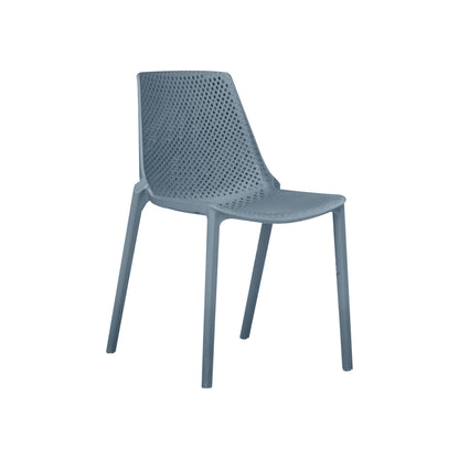 Midtown Concept Valencia Grey Stacking Indoor Dining Chair - 4PC - PLI VALEN_SIDE_WHT