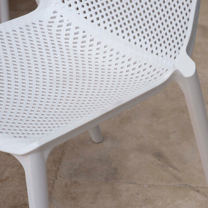 Midtown Concept Valencia White Stacking Indoor Dining Chair - 4PC - PLI VALEN_SIDE_WHT
