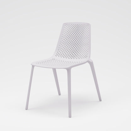 Midtown Concept Valencia White Stacking Indoor Dining Chair - 4PC - PLI VALEN_SIDE_WHT