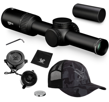 Vortex Optics Viper PST Gen II Second Focal Plane 1-6X24  (MRAD) Reticle, 30 mm Tube Riflescope with Wearable4U Bundle - VMR-2