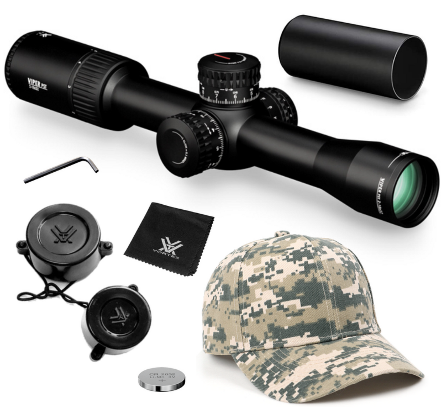Vortex Optics Viper PST Gen II 2-10x32 FFP  MRAD Riflescope with Free Hat - EBR-4