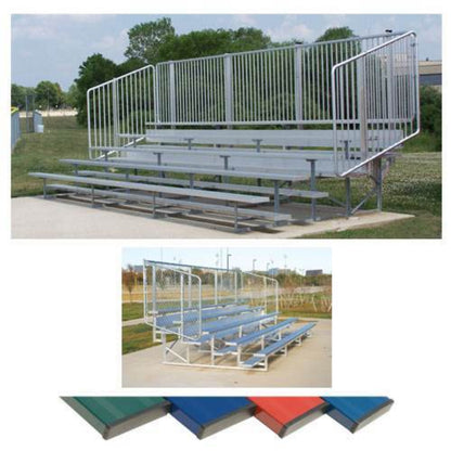 Bleacher Powder Coated Bleachers with Vertical Picket Railing - NB0415CV