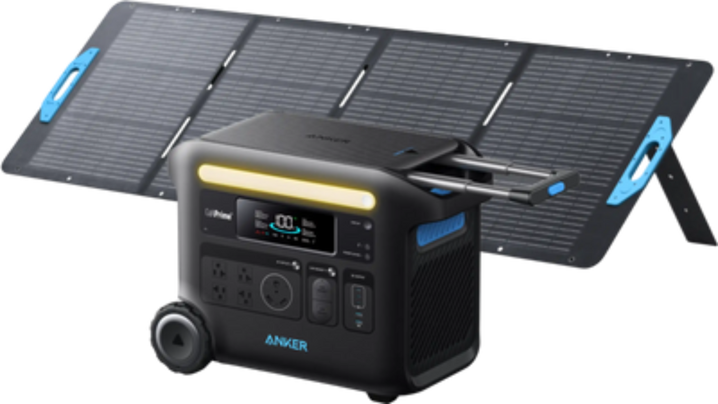 Anker SOLIX F2600 Power Station 2560Wh 2400W with 200W Solar Panel Manufacturer RFB -  B1781111-F2