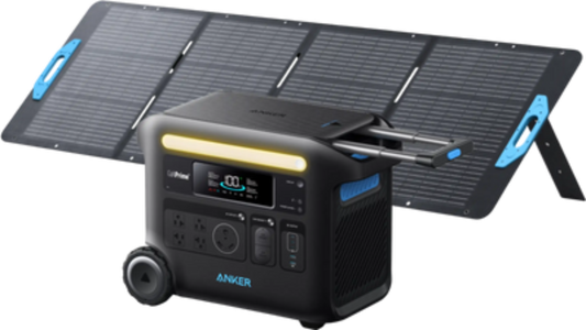 Anker SOLIX F2600 Power Station 2560Wh 2400W with 200W Solar Panel Manufacturer RFB -  B1781111-F2