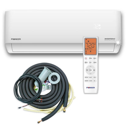 Pioneer Multi Zone 12,000 BTU Quantum Ultra Wall-Mounted Indoor Section Ductless Mini-Split Wi-Fi Inverter++ Air Conditioner Heat Pump 230V - WT012GLSI24HLG-10S