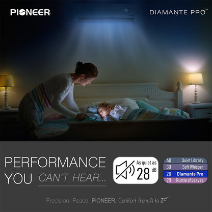 Pioneer Diamante Pro 12,000 BTU 20 SEER2 230V High-Wall Ductless Mini-Split Air Conditioner Inverter Heat Pump with 16 Ft. Kit - WYT012GLSI20RL