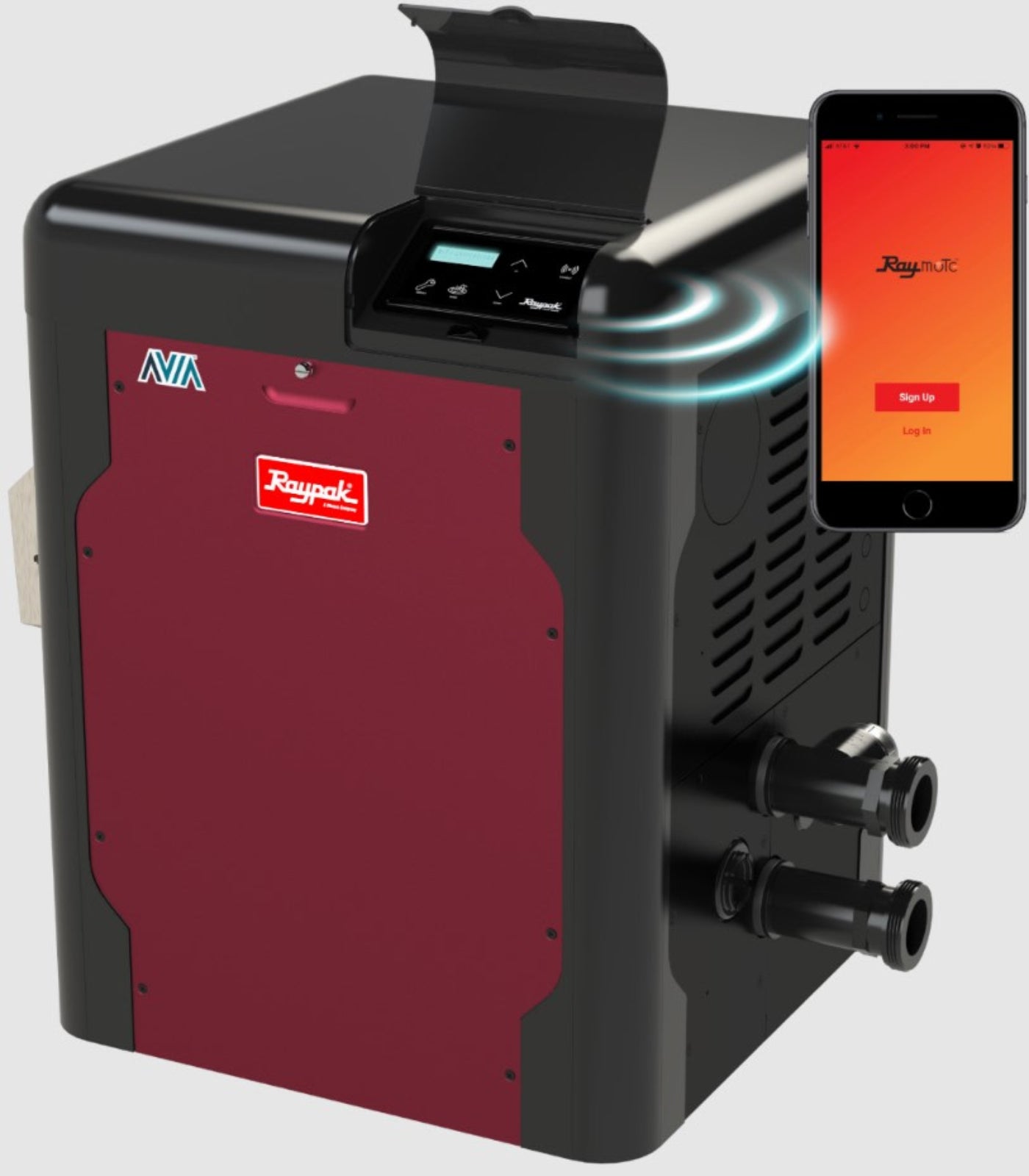 Raypak AVIA 399k Btu  Digital Pool Heater - Copper - Propane Gas - WiFi Ready  -  018039