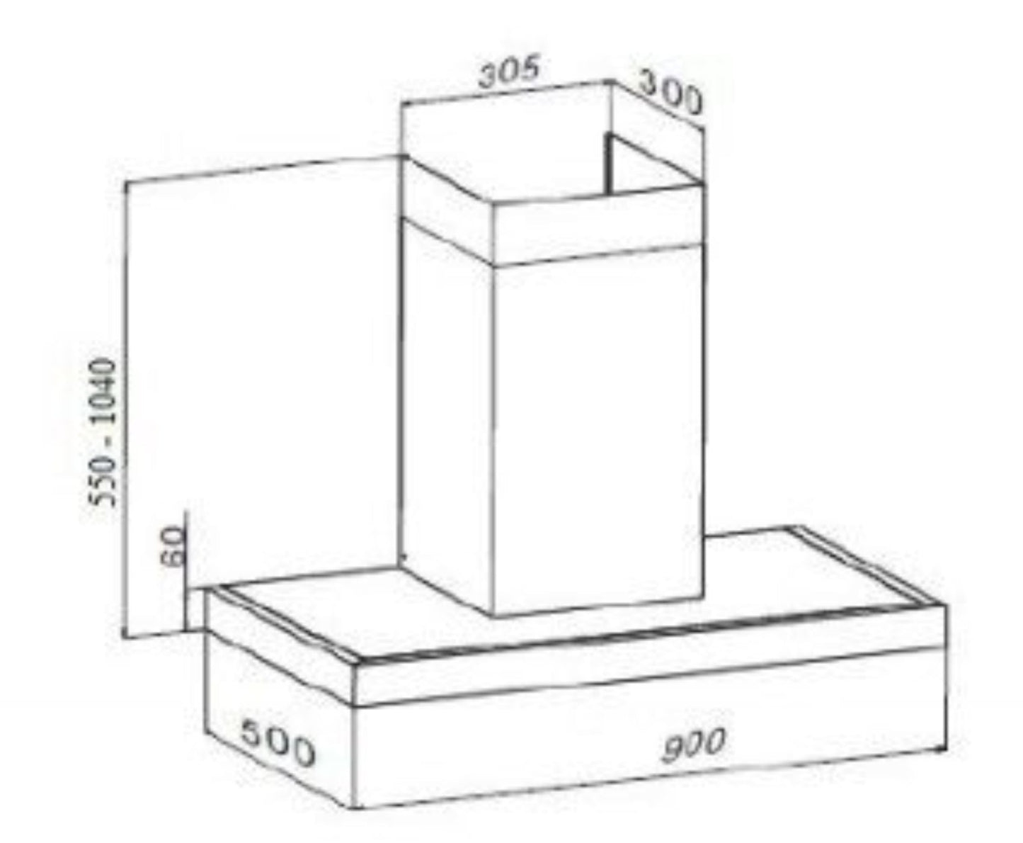 Kleenmaid 90cm Wall Mounted Canopy Rangehood - RHSCK91
