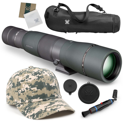 Vortex Optics Razor HD 22-48x65 (Straight) Spotting Scope with Free Hat and Wearable4U Bundle