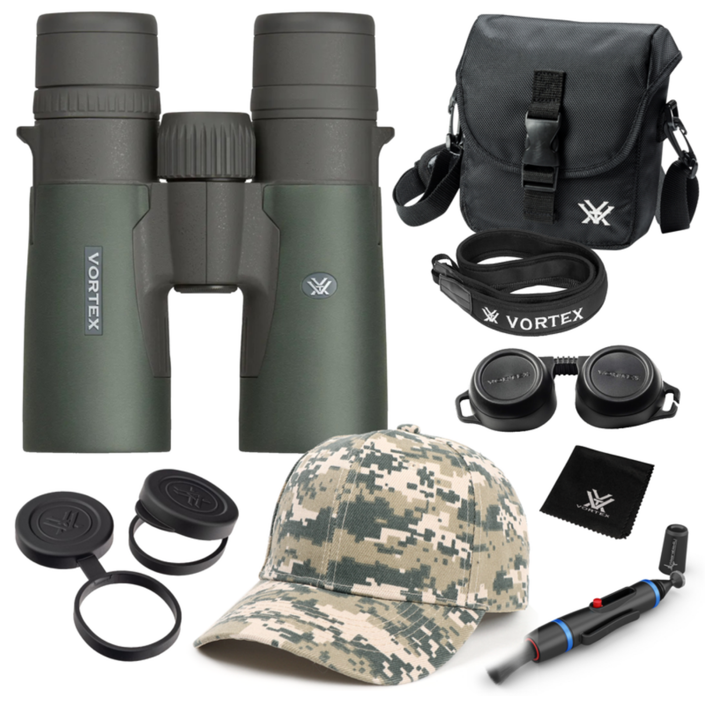 Vortex Optics Razor HD 8x42 Roof Prism Binocular  with Free Hat and Wearable4U Bundle - RZB-2101