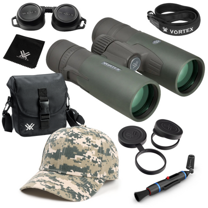 Vortex Optics Razor HD 10x42 Roof Prism Binocular  with Free Hat and Wearable4U Bundle - RZB-2102
